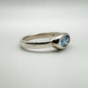 0.40ct Blue Topaz & CZ Ring in Sterling Silver 925 Size L - M *