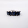 0.50ct Sapphire Eternity Stacking Wedding Ring in Sterling Silver Size L - M 925