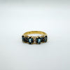 9ct Gold 0.46ct Sapphire & Diamond Ring Size N - O 3g