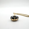 Art Deco Diamond & Onyx Pendant with a Vintage 15” 9ct Gold Curb Chain