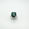 Large Green 6ct CZ Emerald Solitaire Ring in Sterling Silver 925 Size L - M