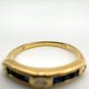 18ct Gold Sapphire & Diamond Wedding Eternity Stacking Ring Size L - M 2.1g