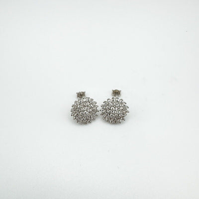 1ct CZ Cluster Stud Earrings in Sterling Silver 925