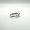 Vintage 0.50ct CZ Heart Solitaire Ring in Sterling Silver 925 Engraved Band