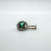 Created 0.25ct Emerald & Natural Diamond Pendant in Sterling Silver 925