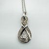 NEW Diamond Infinity Pendant & 18” Necklace in Sterling Silver 925 *