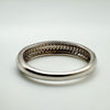 CZ Pave Set Half Hoop Ring in Sterling Silver 925 Size L - M