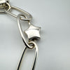 Unusual Chunky Star Moon Heart Charm Bracelet in Sterling Silver 925 Heavy 21g*