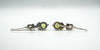 Vintage Peridot Grey Rutile Quartz Shepherds Hook Drop Earrings Sterling Silver