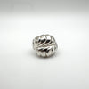 Unusual Textured Chunky Modernist Snake / Shell Ring Sterling Silver Size P - Q