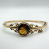 Vintage 9ct Gold 5ct Smokey Quartz Bangle / Bracelet 7.7g *