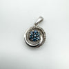 Unusual Blue & White 0.20ct Diamond Pendant in Sterling Silver 925