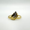 Art Deco 9ct Gold Diamond Ring on a Sterling Silver Band Size L - M