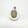 Large Unusual Chunky Agate & Peridot Pendant in Sterling Silver 925 Heavy 20g