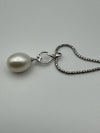 Pearl & CZ Pendant 16” Necklace in Sterling Silver by ARGENTO 925 June Birthday