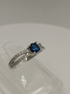 0.25ct Blue Sapphire CZ Engagement Stacking Ring Size N O Sterling Silver 925 *