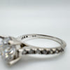 1ct CZ Solitaire with CZ Shoulders in Sterling Silver 925 Size J - K *