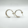 Diamond Cut Half Hoop Earrings in Sterling Silver 925