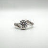 1ct CZ Solitaire & Twisted Shoulders Ring in Sterling Silver 925 Size L - M