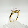 9ct Gold 2ct CZ Trilogy Ring Size N - O