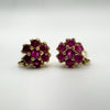 Vintage 10ct Gold Natural Ruby 0.70ct Leverback Earrings Dangle / Drop