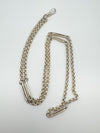 Vintage 30” Rolo & Trombone Links Chain in Sterling Silver 925 & Dog Clip 42g