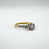 Antique 18ct Gold & Platinum 0.15ct Diamond Ring Size M - N