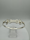 Sterling Silver Celtic Rose & Vine 2ct CZ Bangle 13g Sterling Silver 925