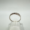 9ct White Gold Diamond Crossover Wedding Eternity Stacking Ring L - M (Replated)