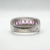 3.5ct Pink Princess Cut CZ Chunky Half Hoop Band Ring Size  S - T