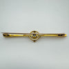 Antique 15ct Yellow Gold Pearl & Aquamarine Bar / Target Brooch / Pendant