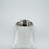 0.50ct Black & White CZ Ring in Sterling Silver 925 Size J - K *