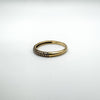 9ct Gold Yellow Diamond Skinny Half Hoop Band Ring Size N - O