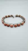 25ct Rhodochrosite Pink Chunky Tennis Bracelet Sterling Silver 7.5” by TJC 21g