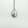 Multicoloured Mother of Pearl Locket & 18” Chain in Sterling Silver 925 Heavy 9g