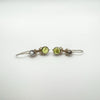 Vintage Peridot Grey Rutile Quartz Shepherds Hook Drop Earrings Sterling Silver