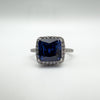 NEW 2ct Blue Sapphire CZ Engagement Ring Sterling Silver Size M - N