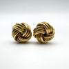 Chunky Lovers Knot Stud Gold Plated Earrings on Sterling Silver by Dyadema Italy