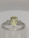 Citrine / Lemon Quartz & White Topaz Sterling Silver Ring Size R - S by TGGC