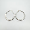 Large Chunky Diamond Cut Hoop Earrings in Sterling Silver 925