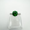 1.5ct Emerald CZ Engagement Ring Size M - N Sterling Silver 925 August Birthday