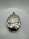 Vintage Large Oval Locket Foliate Etched Scroll Design 16g Sterling Silver 925