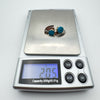 Art Deco Style Fan Turquoise Earrings in Sterling Silver 925 *