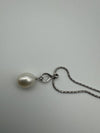 Pearl & CZ Pendant 16” Necklace in Sterling Silver by ARGENTO 925 June Birthday