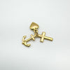 Vintage 9ct Gold Faith Hope & Charity Pendant / Charm 