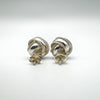 Chunky Lovers Knot Rope Stud Earrings in Sterling Silver 925