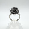 Chunky Black CZ Disco Ball Ring Size N - O Heavy 7g