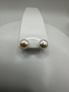 Large Sterling Silver 925 Pearl Stud Earrings *