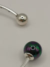 Unusual Flexible Torque Bangle / Cuff / Beaded Coloured Ball Sterling Silver 925