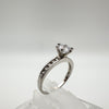 1ct CZ Solitaire Engagement Stacking Ring in Sterling Silver Size P - Q